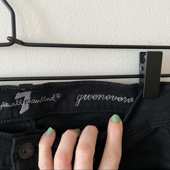 7 for All Mankind Gwenevere Black Skinny Jeans - Picture 5 of 9